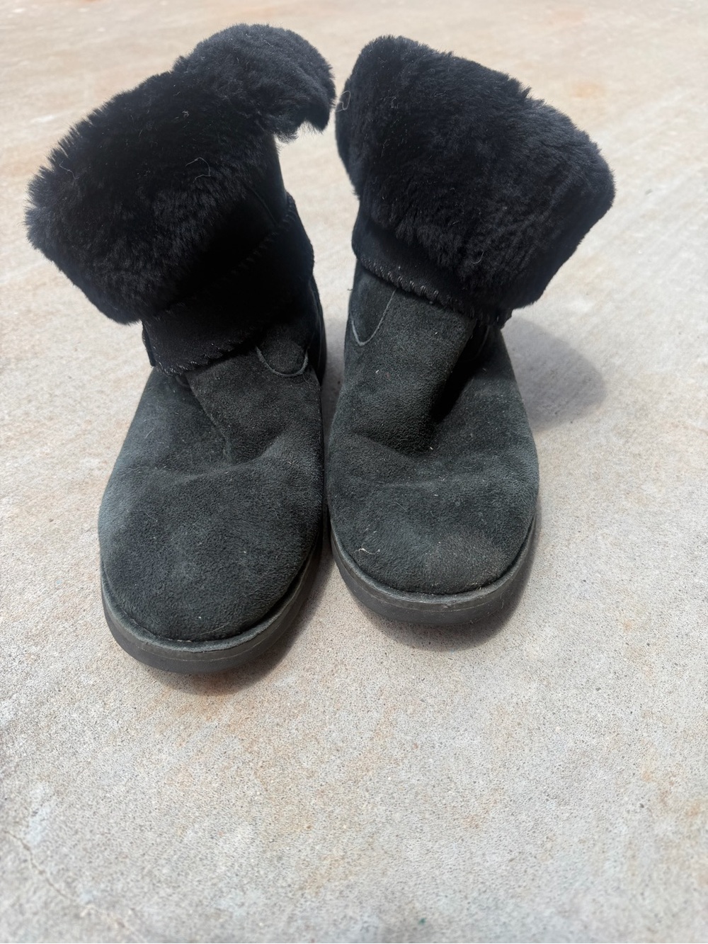 UGG Suede Ankle Moto Boots Black Size 8.5